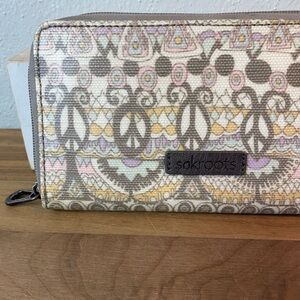 Sakroots Wallet Abstract Peace Pattern Zip Around Multi Card Whimsical Boho